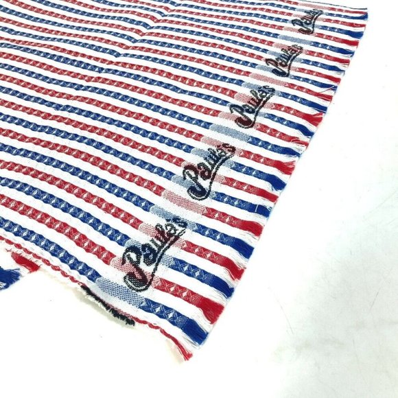 LOEWE interior Paula´s Ibiza stripe fringe towel cotton Red/Blue x White Unused - Picture 5 of 8